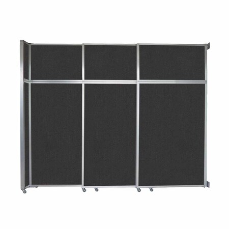 Versare Operable Wall Sliding Room Divider 9'9" x 8'5-1/4" Black Fabric 1072302